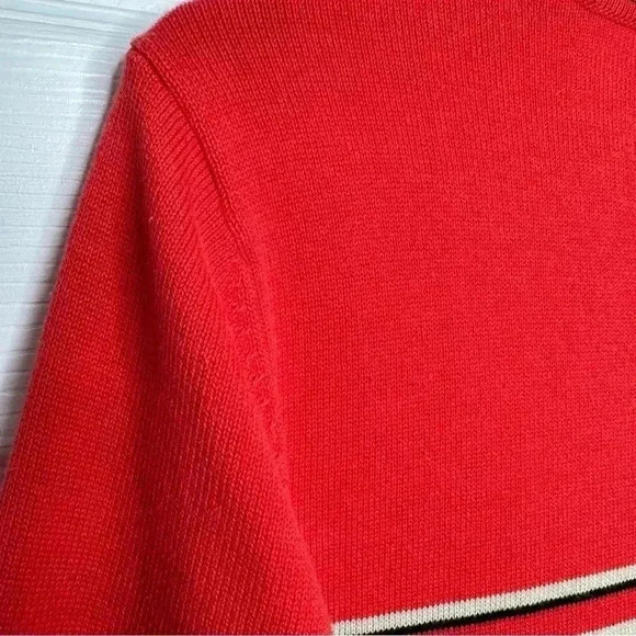 Tanjay Pullover Sweater Stripes Orange / Cream / Black Size Large - Picture 16 of 16